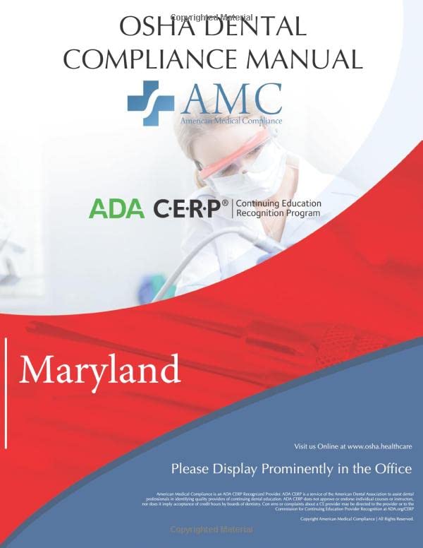 OSHA Dental Compliance Manual: Maryland — cover
